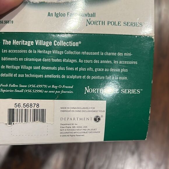 DEPT 56 AN IGLOO FOR SNOWBALL 56878 NORTH POLE SNOW VILLAGE new in box - Picture 3 of 7